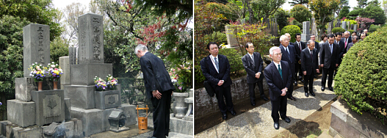 五島先生が眠る九品仏浄真寺を墓参（2012.4）